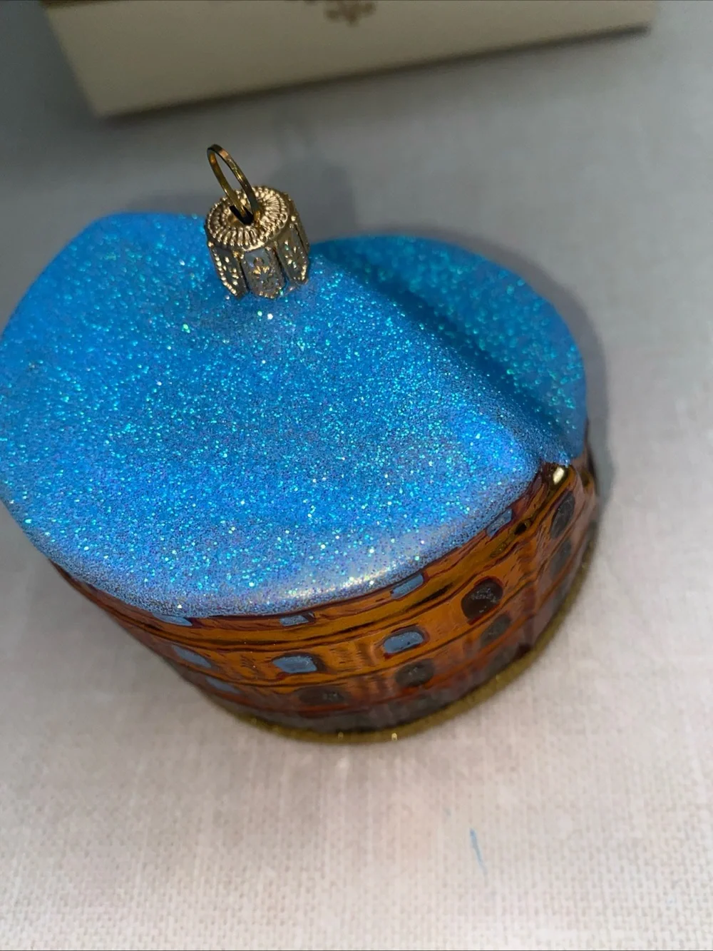 Rome Colosseum Glass Mouth Blown Hand Painted Christmas Ornament Made In Poland
